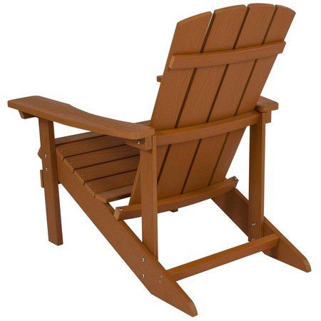 Flash Furniture Teak Poly Resin Adirondack Chair 4PK 4-JJ-C14501-TEAK-GG